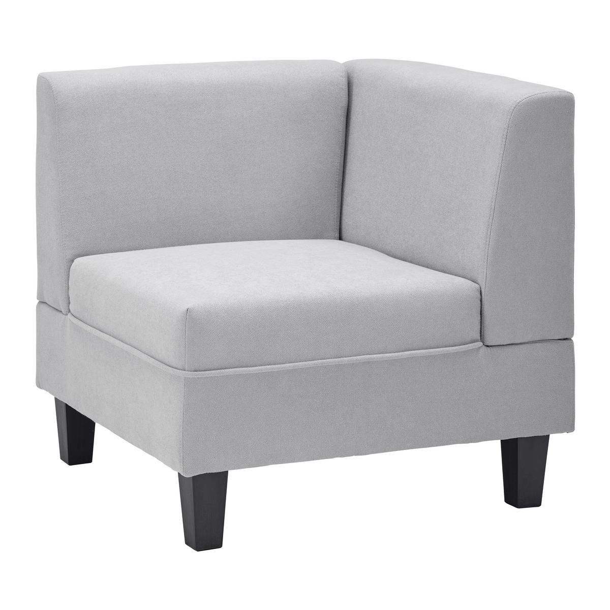 Rohový díl pohovky Lima světlešedá - černá/světle šedá, Moderní, dřevo/textil (64/74/64cm) - Bessagi Home