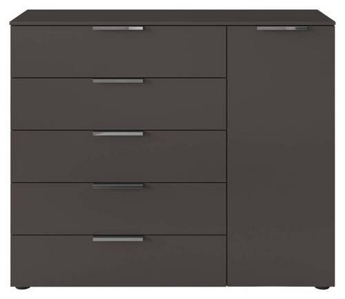 Kommode 120 cm Flipp Graphit/Chromfarben - Chromfarben/Schwarz, MODERN, Holzwerkstoff (120/100/42cm) - Rauch Möbel