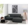 Ecksofa Wien, Anthrazit S: 246x162 cm - Anthrazit/Schwarz, MODERN, Textil (246/162cm) - Trendmanufaktur