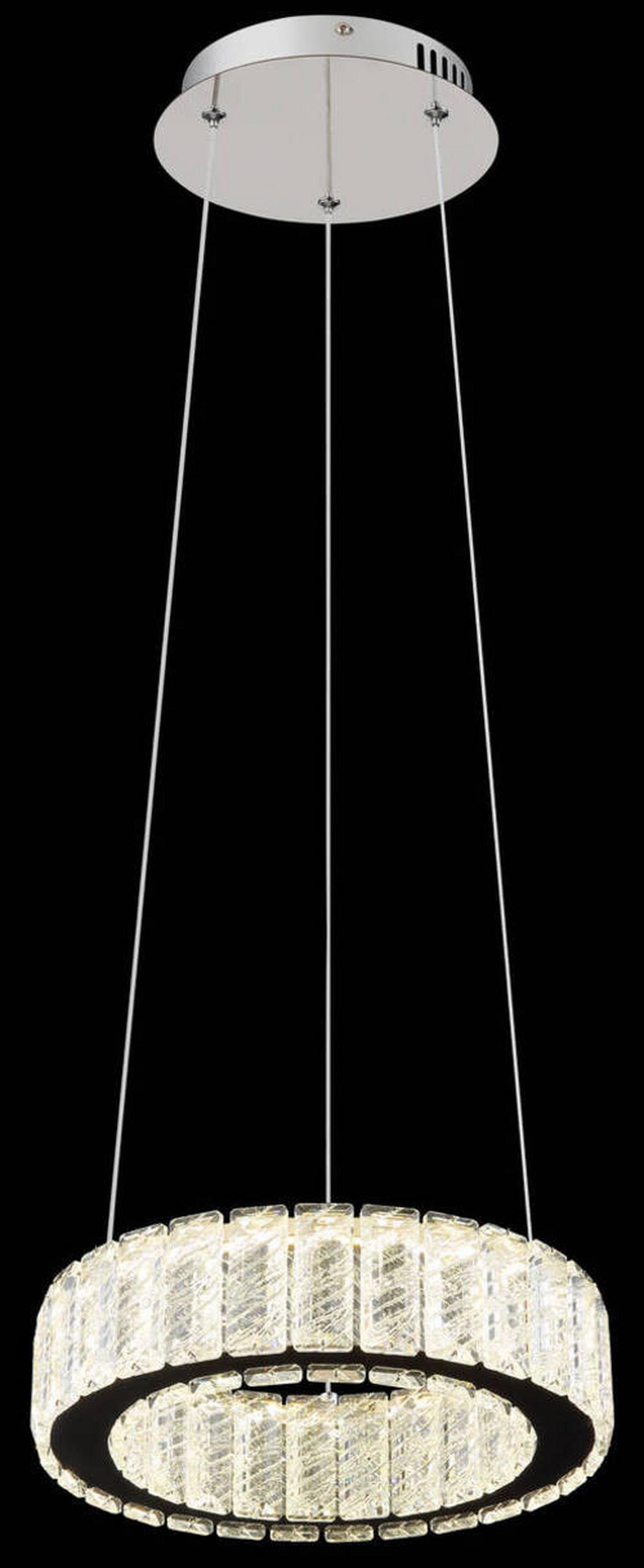 Led Függőlámpa 67162-30 - krómszínű/áttetsző, Konventionell, műanyag/Üveg (30/120cm) - Globo