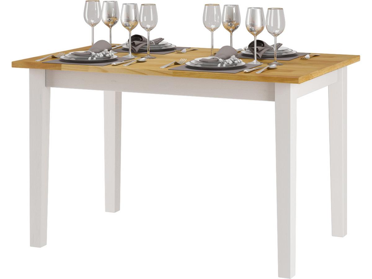 Esstisch Montana Weiß Kieferfarben - Weiß/Kieferfarben, MODERN, Holz/Holzwerkstoff (120/74/75cm) - MID.YOU
