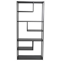 Bücherwand Staal - Schwarz, Design, Metall (85/188/35cm) - Livetastic