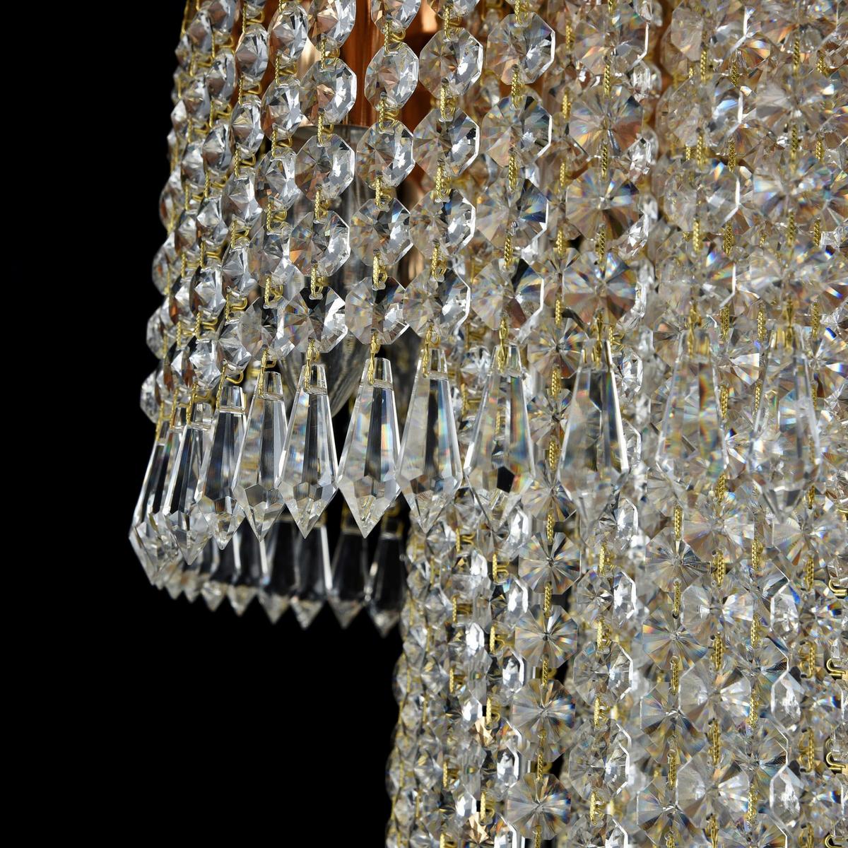 Kronleuchter Cascade - Goldfarben, Basics, Glas/Metall (42/97,5/42cm) - MAYTONI