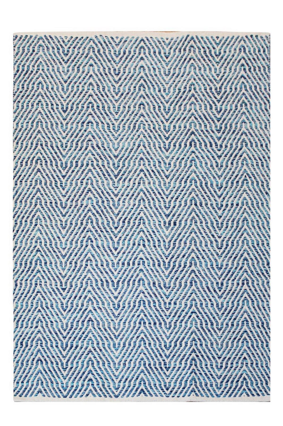 Flachwebteppich Aperitif Blau, 160x230 cm - Blau, KONVENTIONELL, Textil (160/230cm)