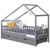 Hausbett Lou Bettschublade Hellgrau B: 90 Cm - Hellgrau/Naturfarben, MODERN, Holz (90/200cm) - MID.YOU