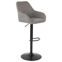 Barhocker höhenverstellbar mit Lehne Brego grau - Schwarz/Grau, MODERN, Textil/Metall (54/117/53cm)