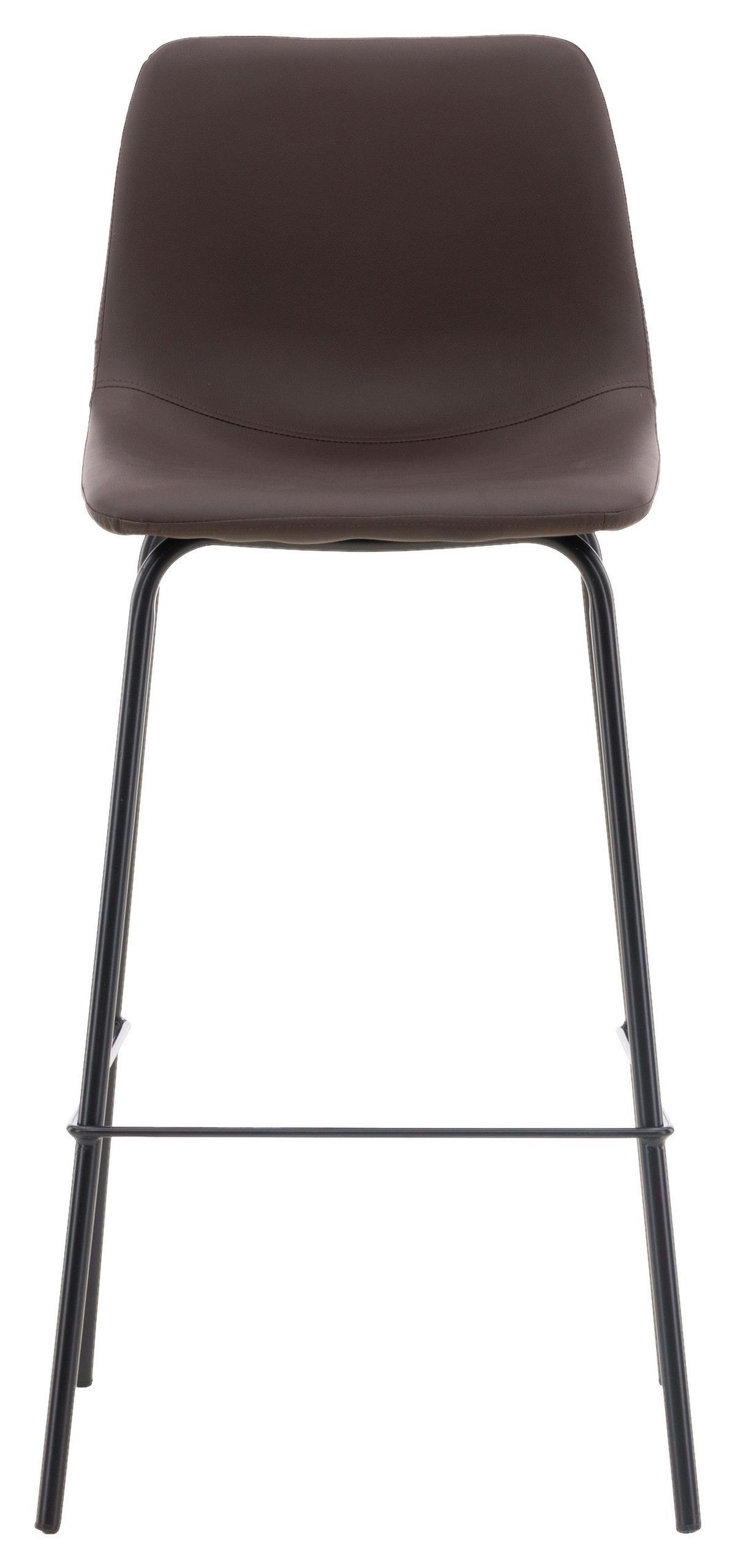 Barhocker-set Alexi - Dunkelbraun/Schwarz, Design, Textil/Metall (47/103/48cm) - Livetastic