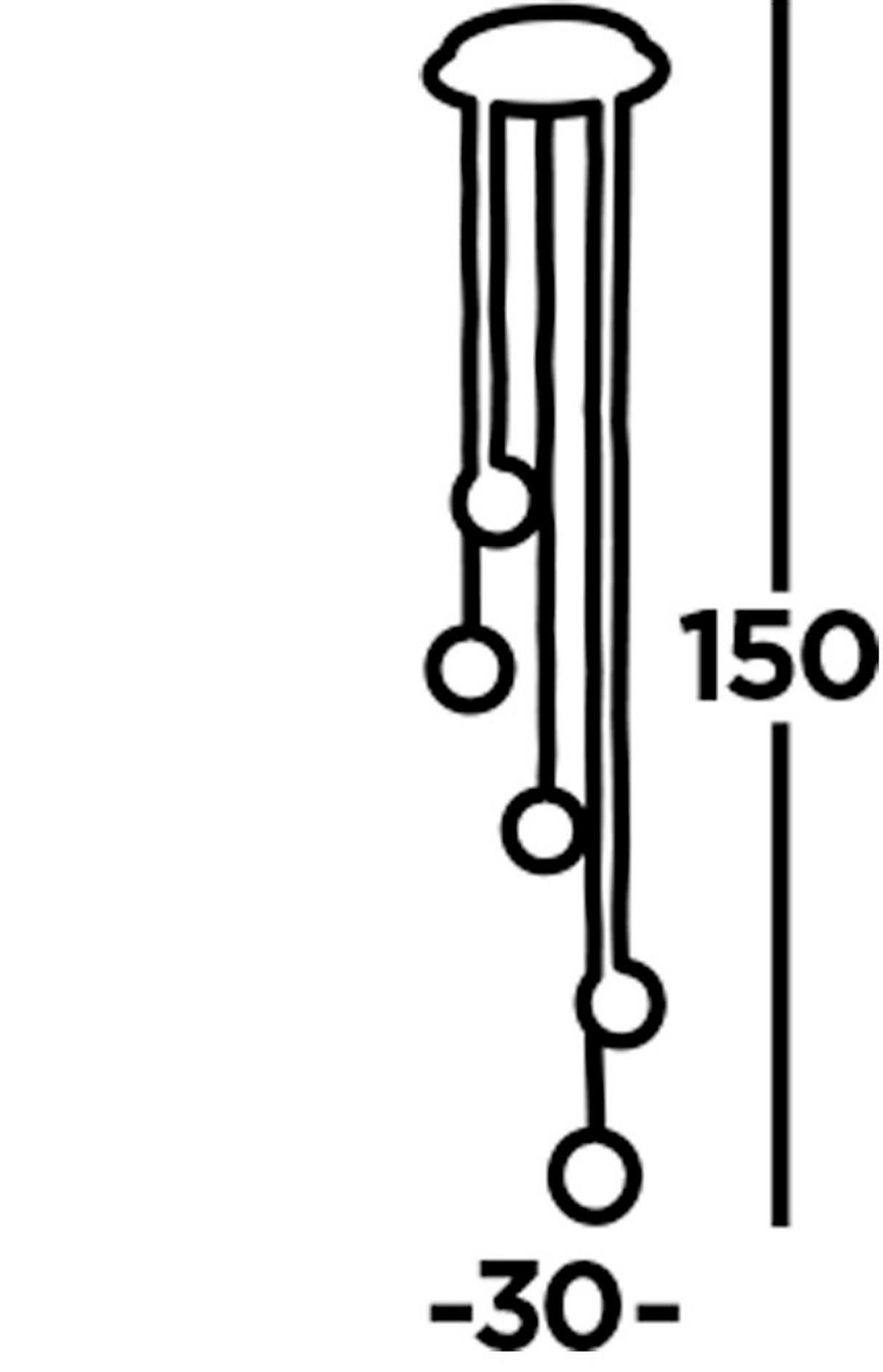 LED-HÄNGELEUCHTE 5845-5CC - Klar/Silberfarben, Basics, Glas/Kunststoff (30/150cm)