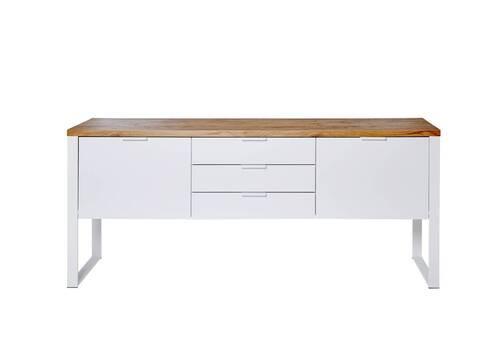 Sideboard Loop Sb 180 Eichefarben/Weiß B: 180 cm - Eichefarben/Weiß, KONVENTIONELL, Holzwerkstoff/Metall (180/76/40cm) - Livetastic