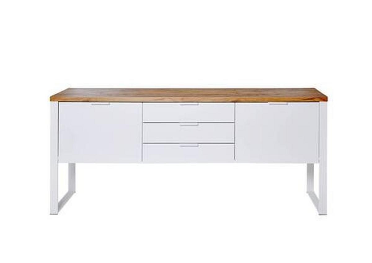 Sideboard Loop Sb 180 Eichefarben/weiß B: 180 Cm - Eichefarben/Weiß, KONVENTIONELL, Holzwerkstoff/Metall (180/76/40cm) - Livetastic