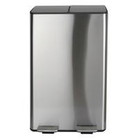 Treteimer Aliya 60l Silber Metall LxBxH: 45x30x71 - Silberfarben/Schwarz, Basics, Kunststoff/Metall (45/30cm) - Spirella