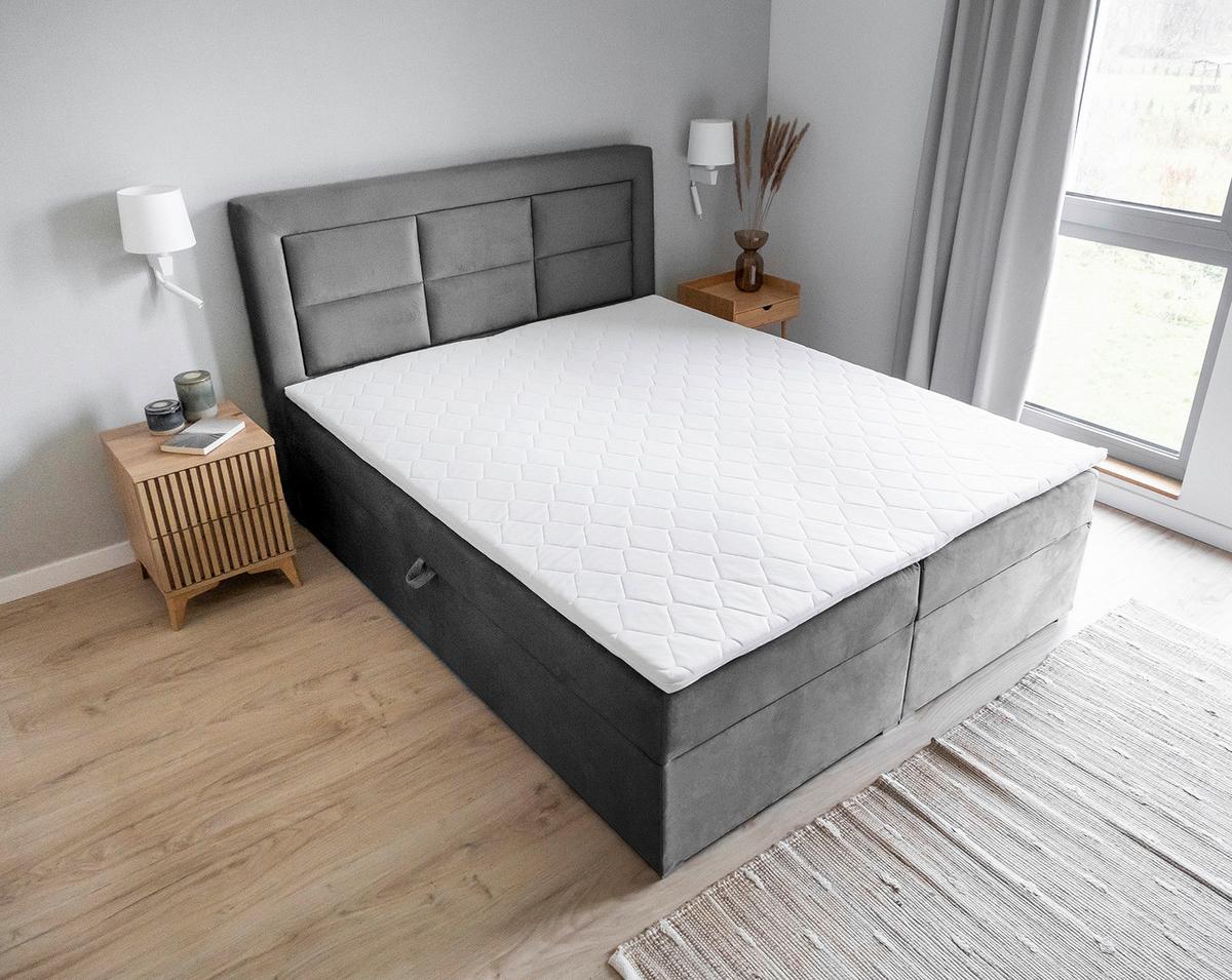 Boxbett Vivre Grau Lf: 180x200 cm - Silberfarben/Grau, MODERN, Holz/Textil (180/200cm) - MID.YOU