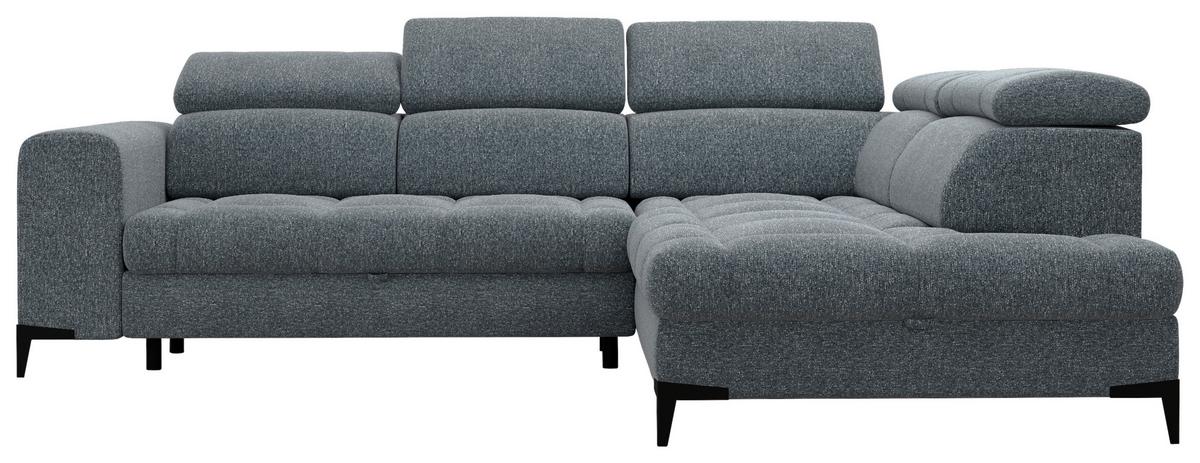 Rohová sedačka MASON, pravá, tmavosivo-čierna tkanina - čierna/tmavosivá, Modern, kov/drevo (271/211cm) - Mömax