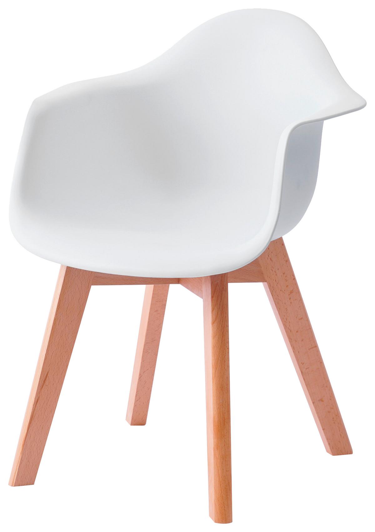 Kinderstuhl Bambino Echtholz Buchef./Weiß Sitzhöhe 32,5 cm - Buchefarben/Weiß, MODERN, Holz/Kunststoff (42/57,5/30cm) - Ondega