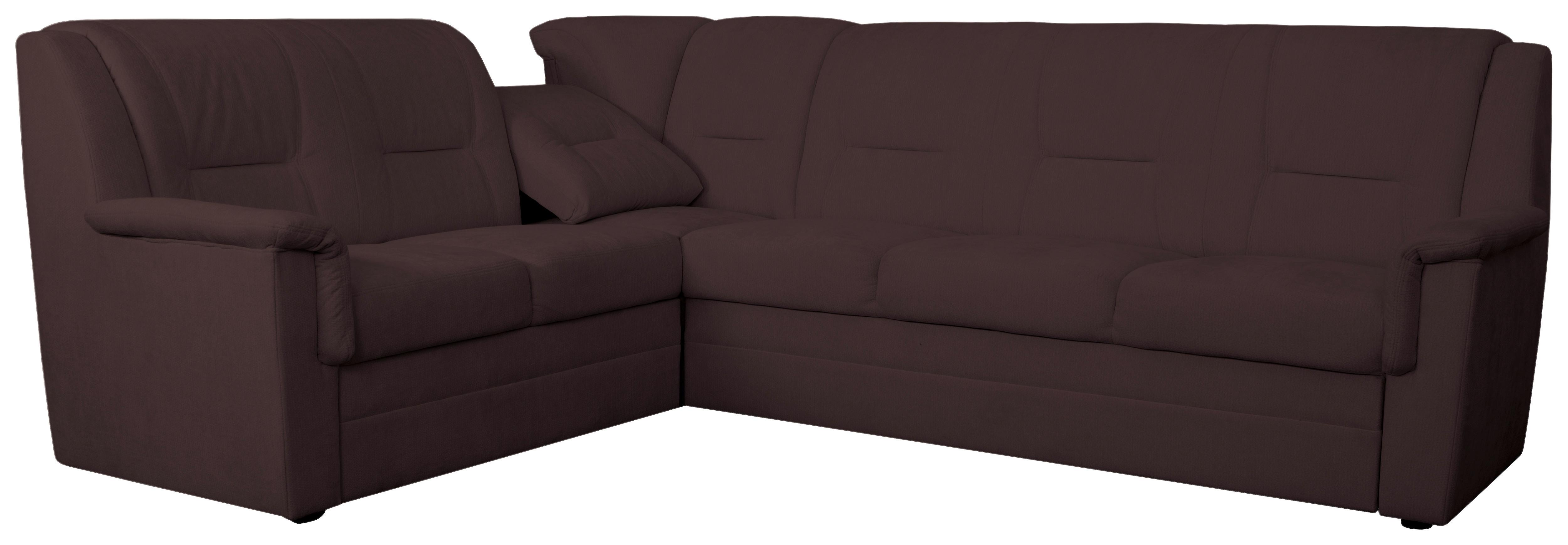 ECKSCHLAFSOFA Rafael, Dunkelrot S: 279x224cm - Beige/Schwarz, Trend, Textil (279/224cm)