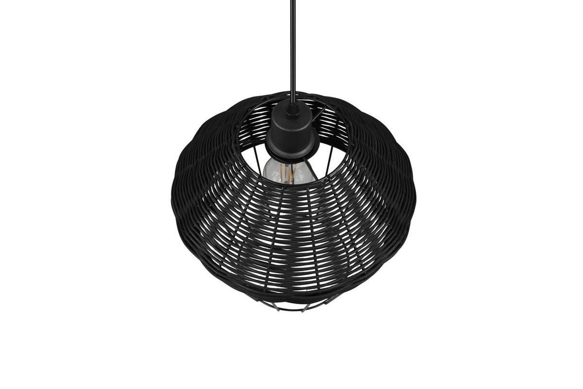 Hängeleuchte Borka H: 150 cm 1-Flammig - Schwarz, ROMANTIK / LANDHAUS, Holz/Metall (30/150cm)