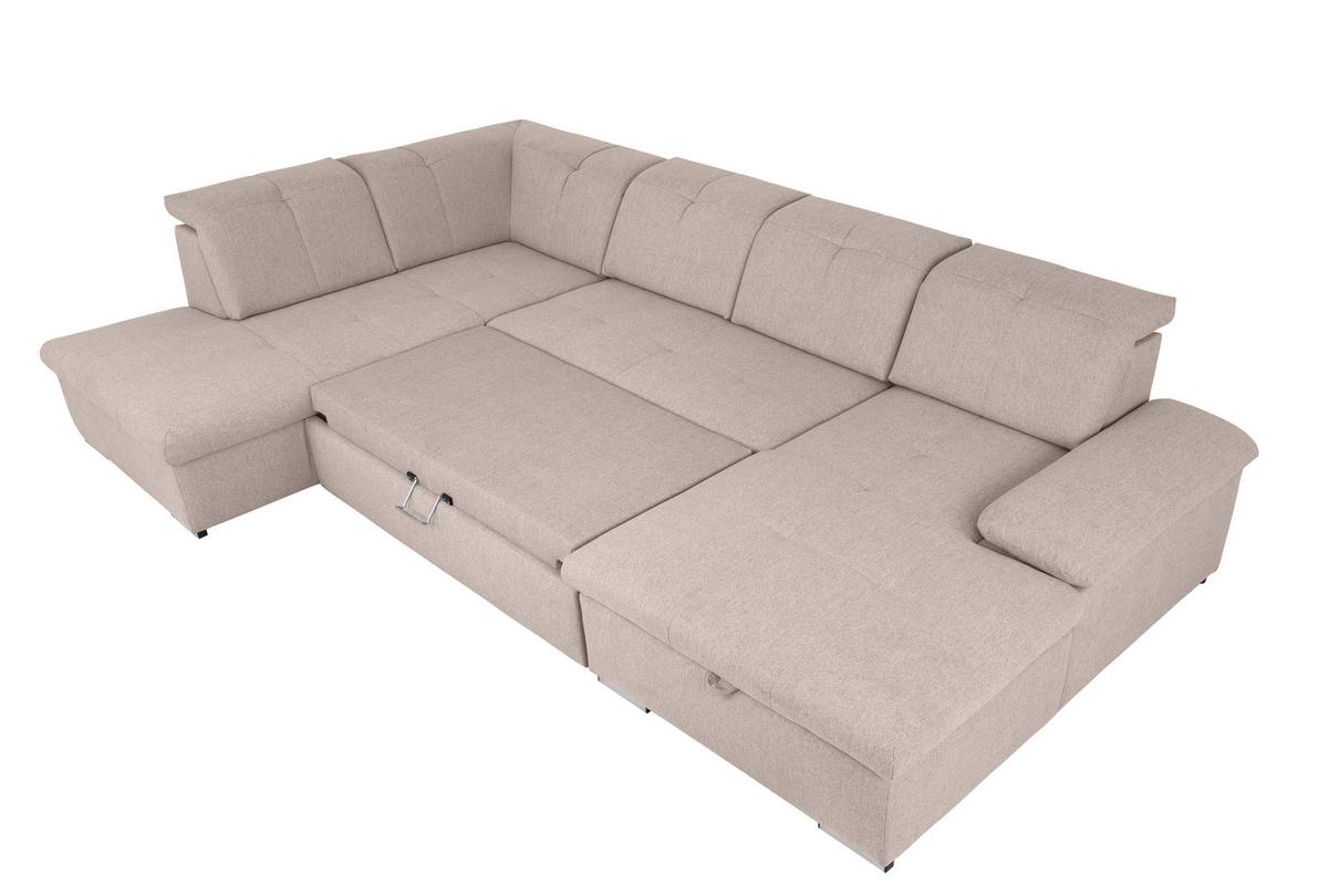 Wohnlandschaft Ramzes Beige U: 215x328x173 cm - Beige/Grau, Design, Textil (215/328/173cm) - MID.YOU