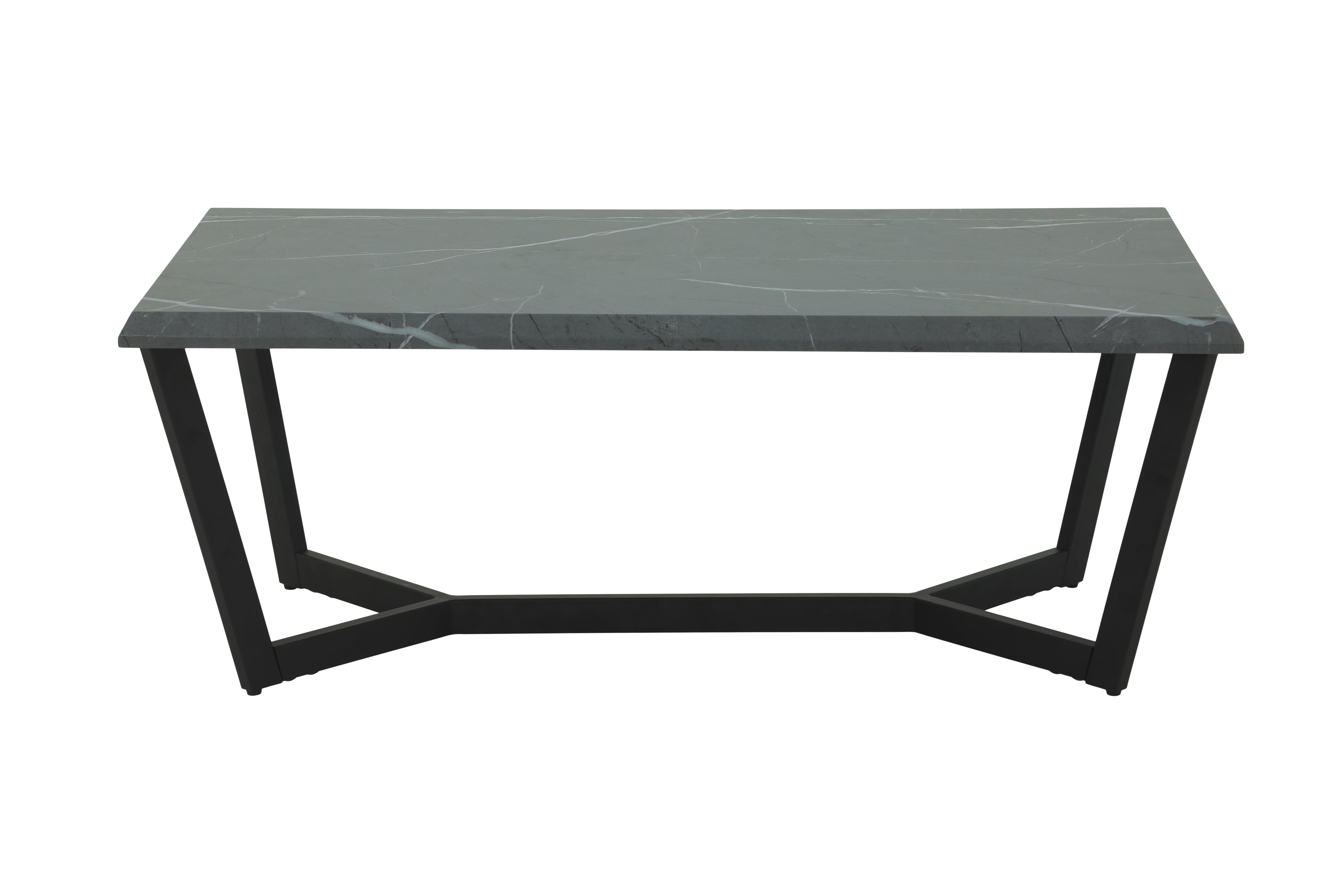 Couchtisch Roland Grau L: 110 cm - Schwarz/Grau, Design, Holzwerkstoff/Metall (110/60/42cm) - Livetastic