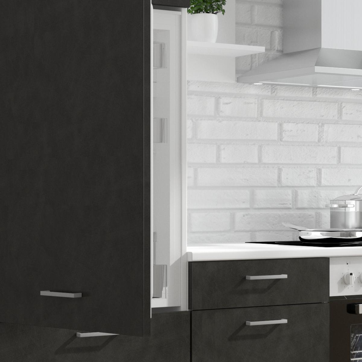Konyhablokk Gépek Nélkül Promo 270 Cm - grafitszürke/fehér, Design, faalapú anyag (270cm) - P & B
