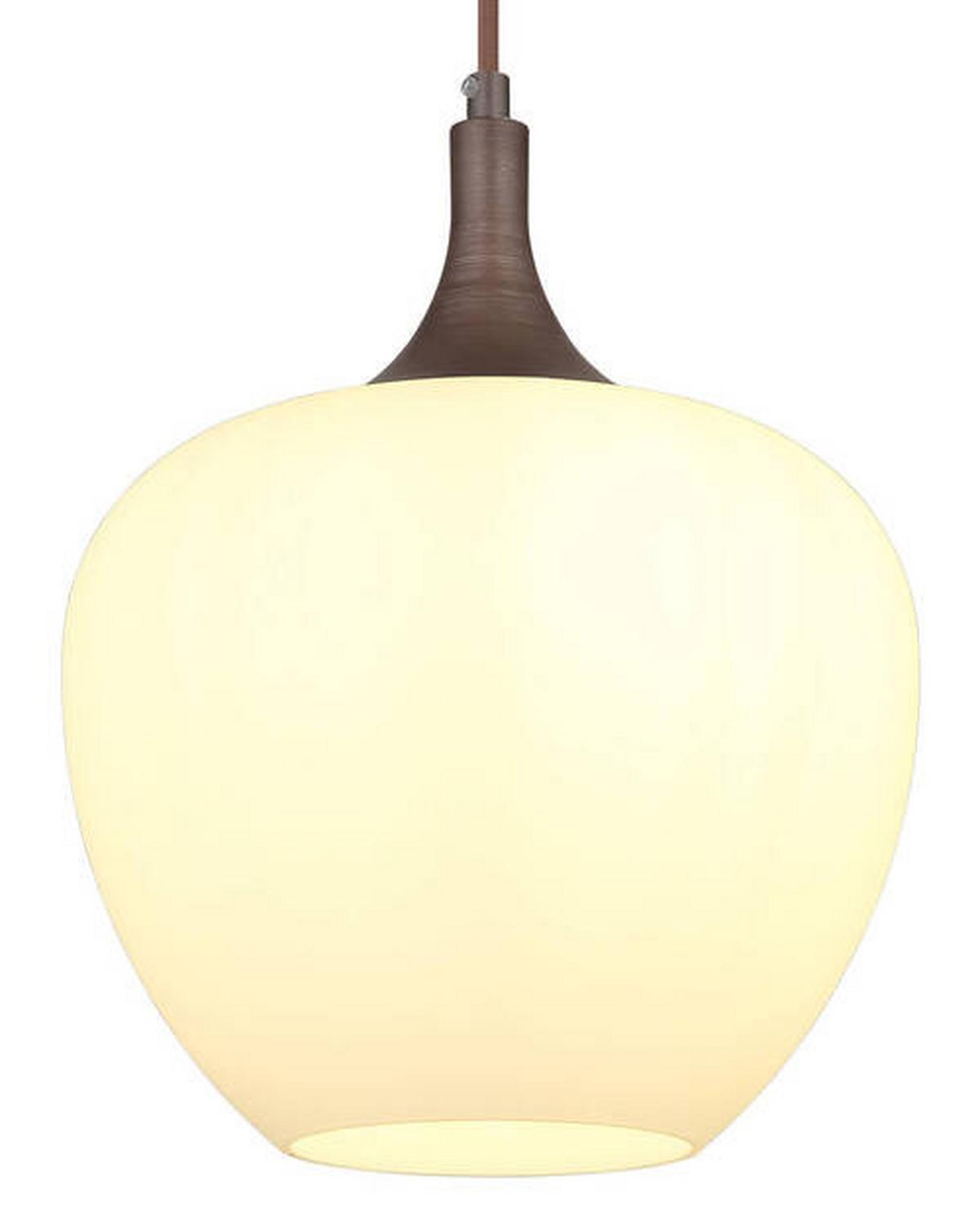 Hängeleuchte 15548hc - Opal/Braun, KONVENTIONELL, Glas/Textil (24/120cm) - Globo