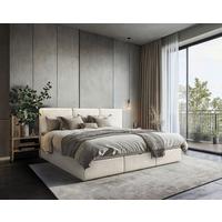 Familienbett Domino Combo Mit 3 Bettkasten, Creme 270x200 - Creme/Schwarz, MODERN, Holz/Holzwerkstoff (270/200cm) - MID.YOU