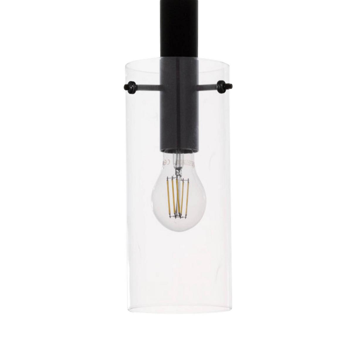 Hängeleuchte Montefino H: 110 Cm 3-Flammig Mit Glas - Klar/Schwarz, MODERN, Glas/Metall (73/11/110cm)