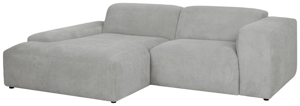 Ecksofa Hannah Hellgrau 170x252 cm - Hellgrau/Schwarz, Design, Textil (170/252cm) - MID.YOU