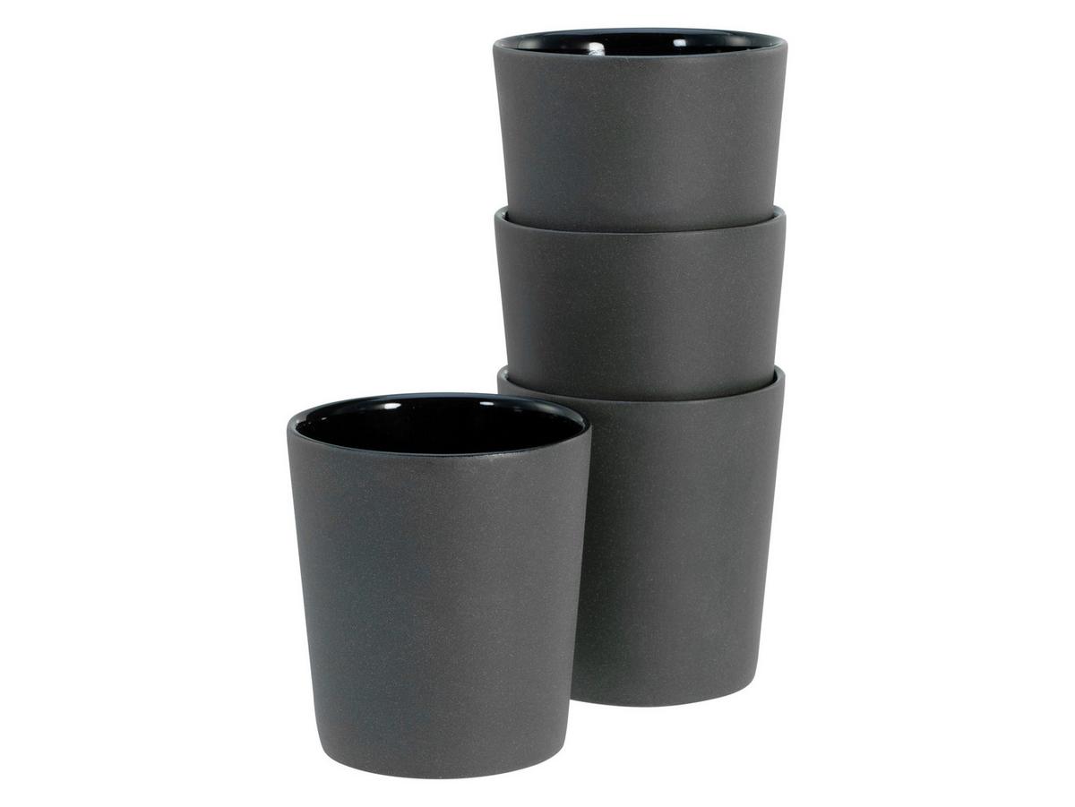 Kaffeebecherset Futuro Schwarz L: 22,5 cm - Schwarz, Basics, Keramik (22,5/22,5/13,5cm) - Creatable