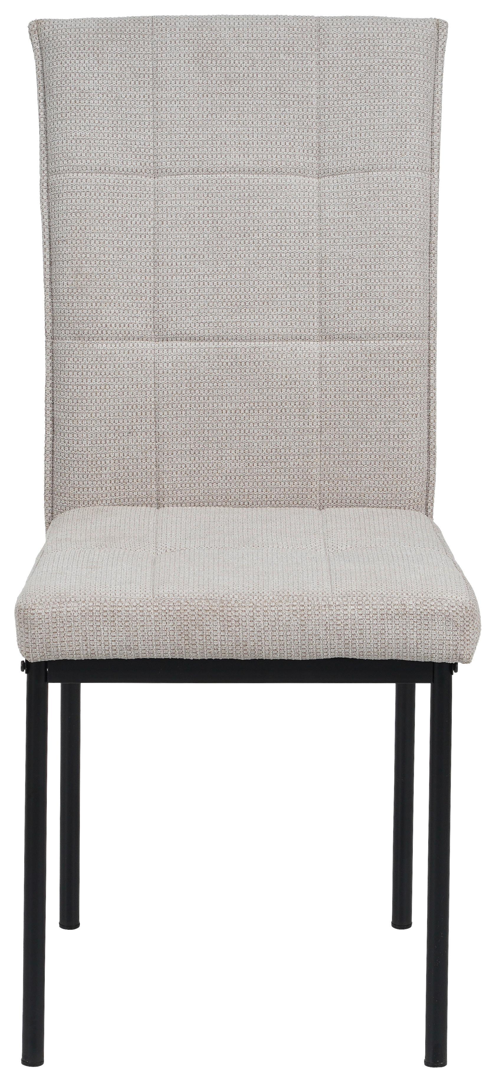 Vierfußstuhl Finn Webstoff Beige, B: 44 cm - Beige/Schwarz, KONVENTIONELL, Textil/Metall (44/96/61cm) - MID.YOU