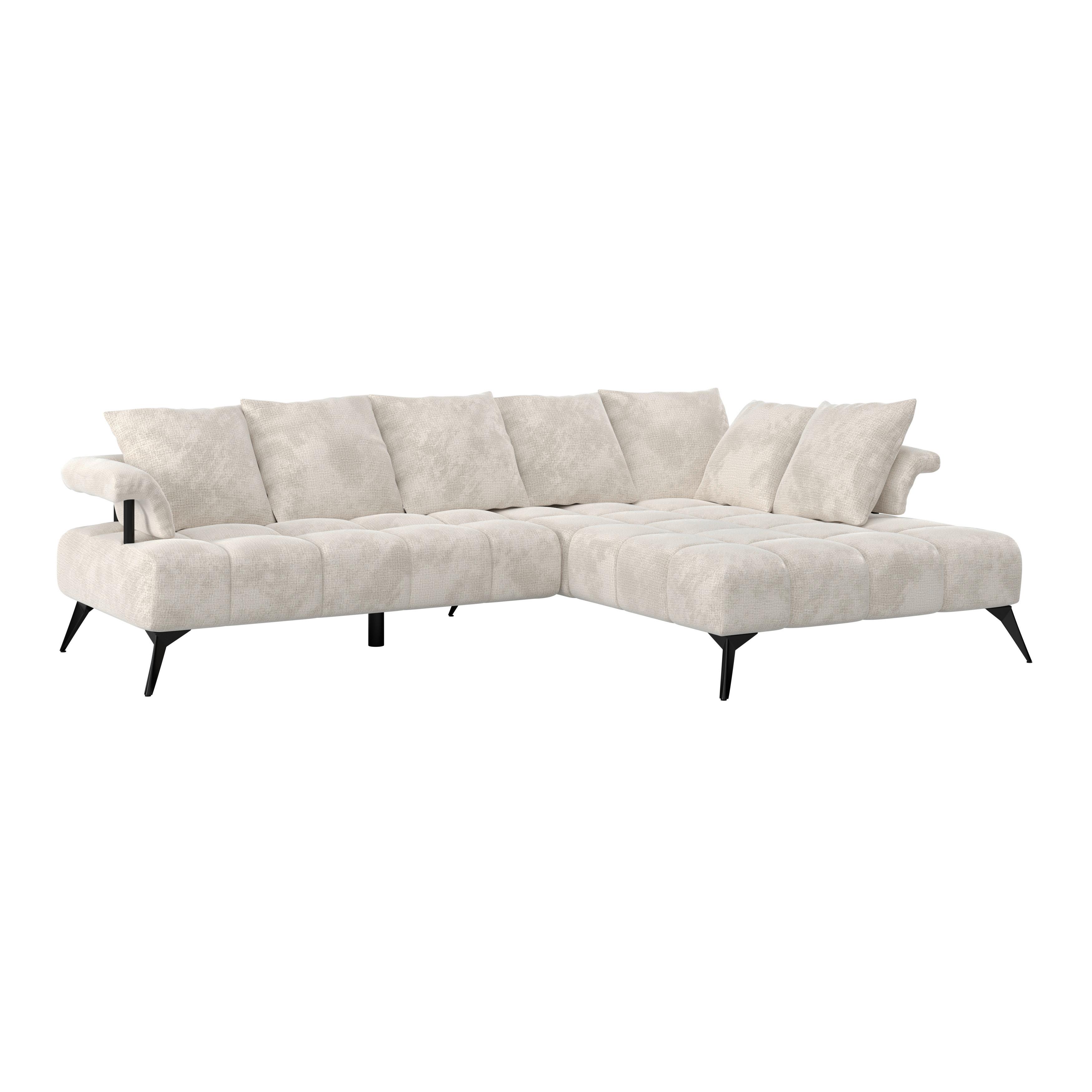 Ecksofa Vanessa New - Beige/Schwarz, MODERN, Textil (297/200cm)