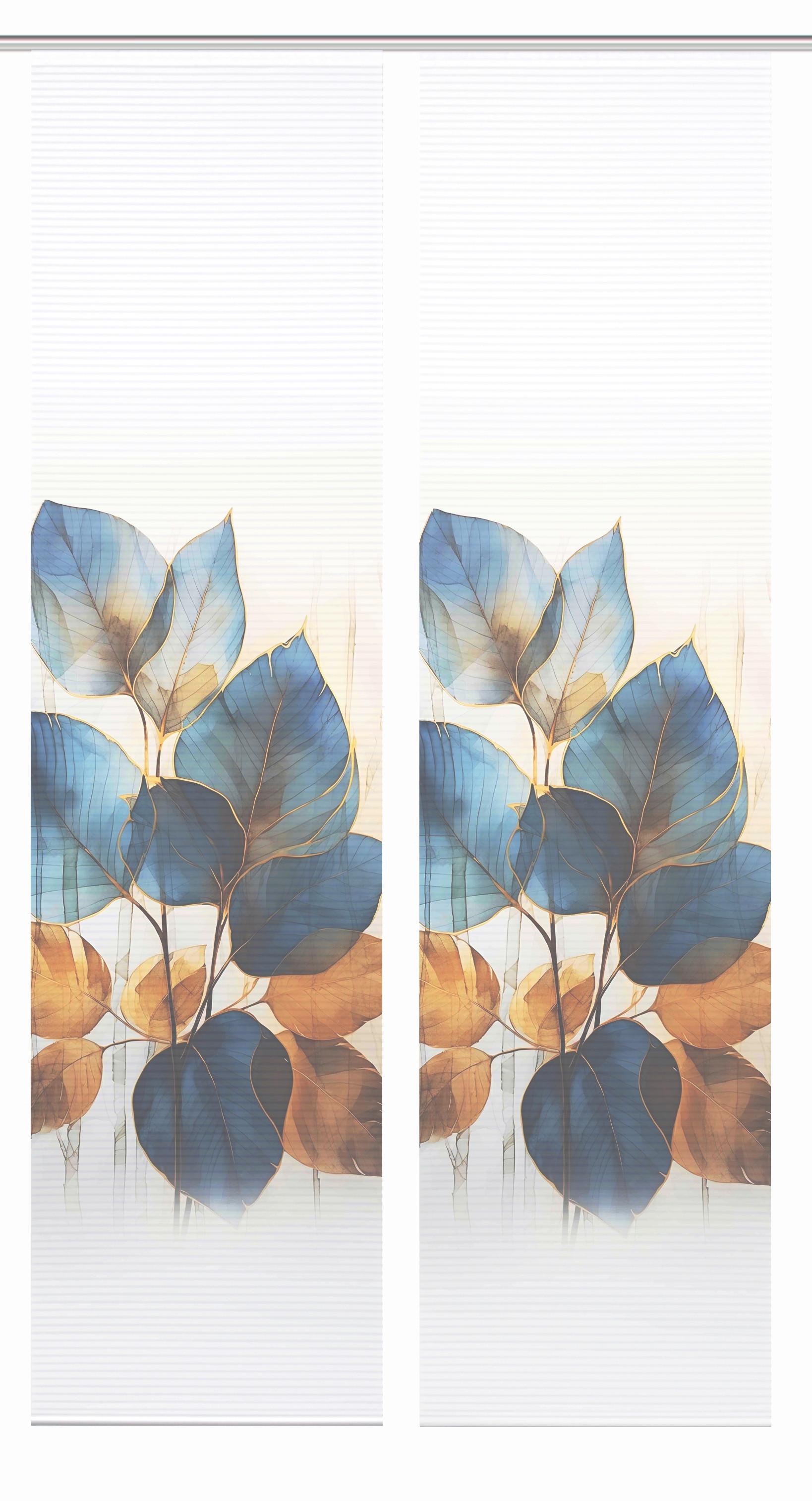 Flächenvorhang Thalin 2er Set - Blau/Weiß, LIFESTYLE, Textil (60/245cm)