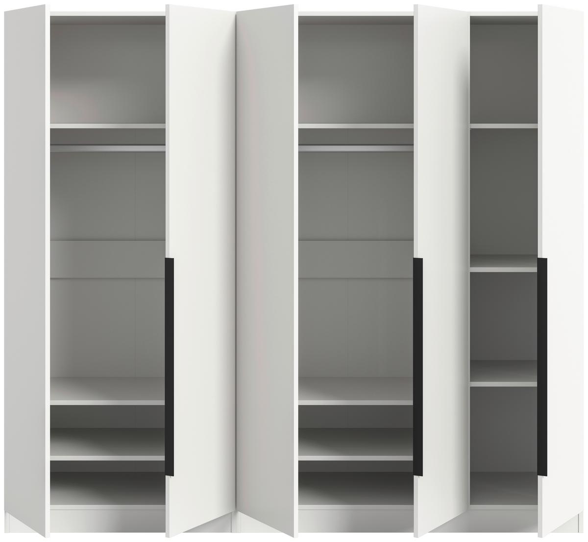 Drehtürenschrank Kopenhagen, Weiß B: 200 Cm - Weiß, MODERN, Holzwerkstoff (200/181/52cm) - MID.YOU