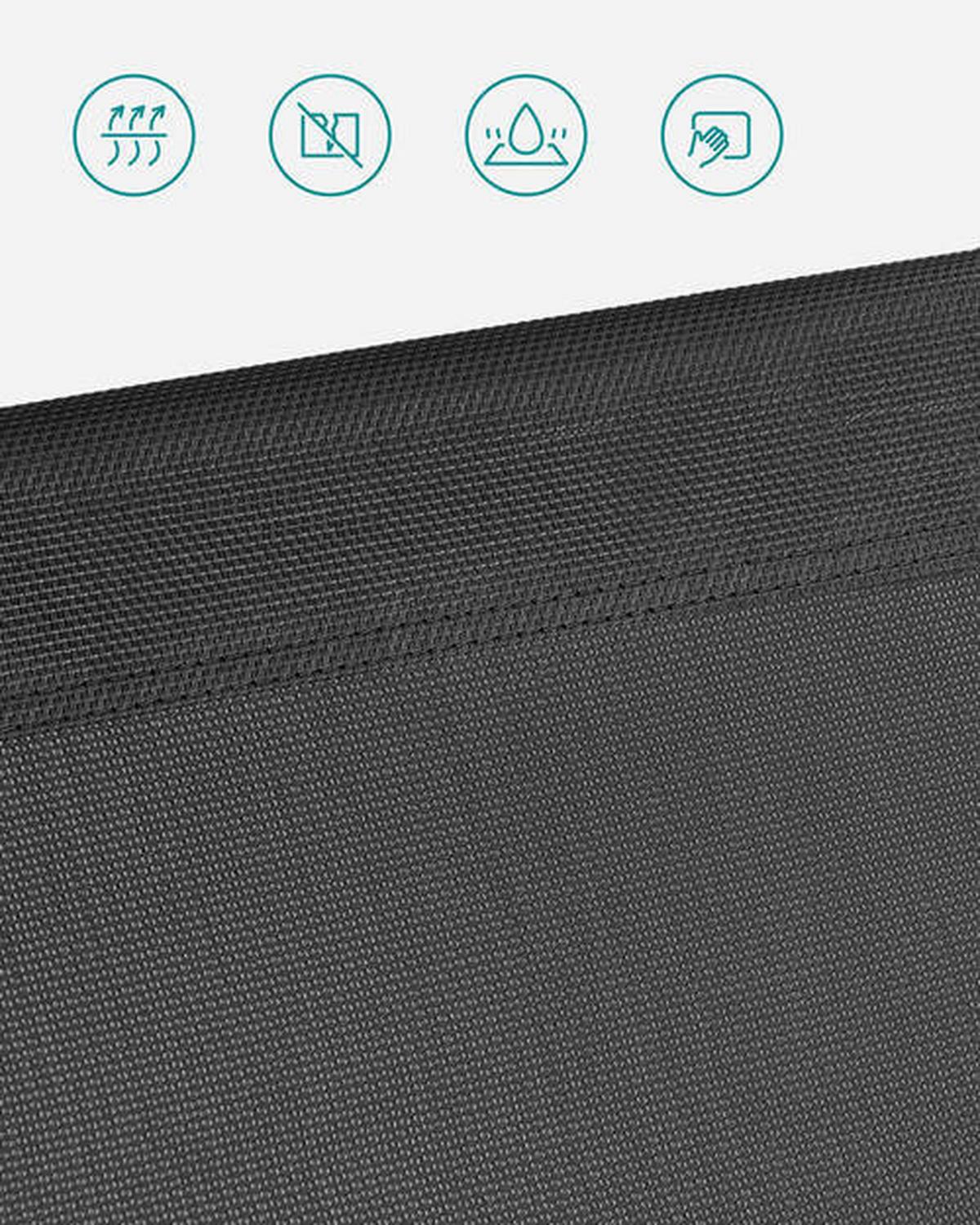 Sonnenliege Grau inkl. Sonnendach, B: 53 cm - Grau, Basics, Textil/Metall (53/29,5/193cm) - Modante