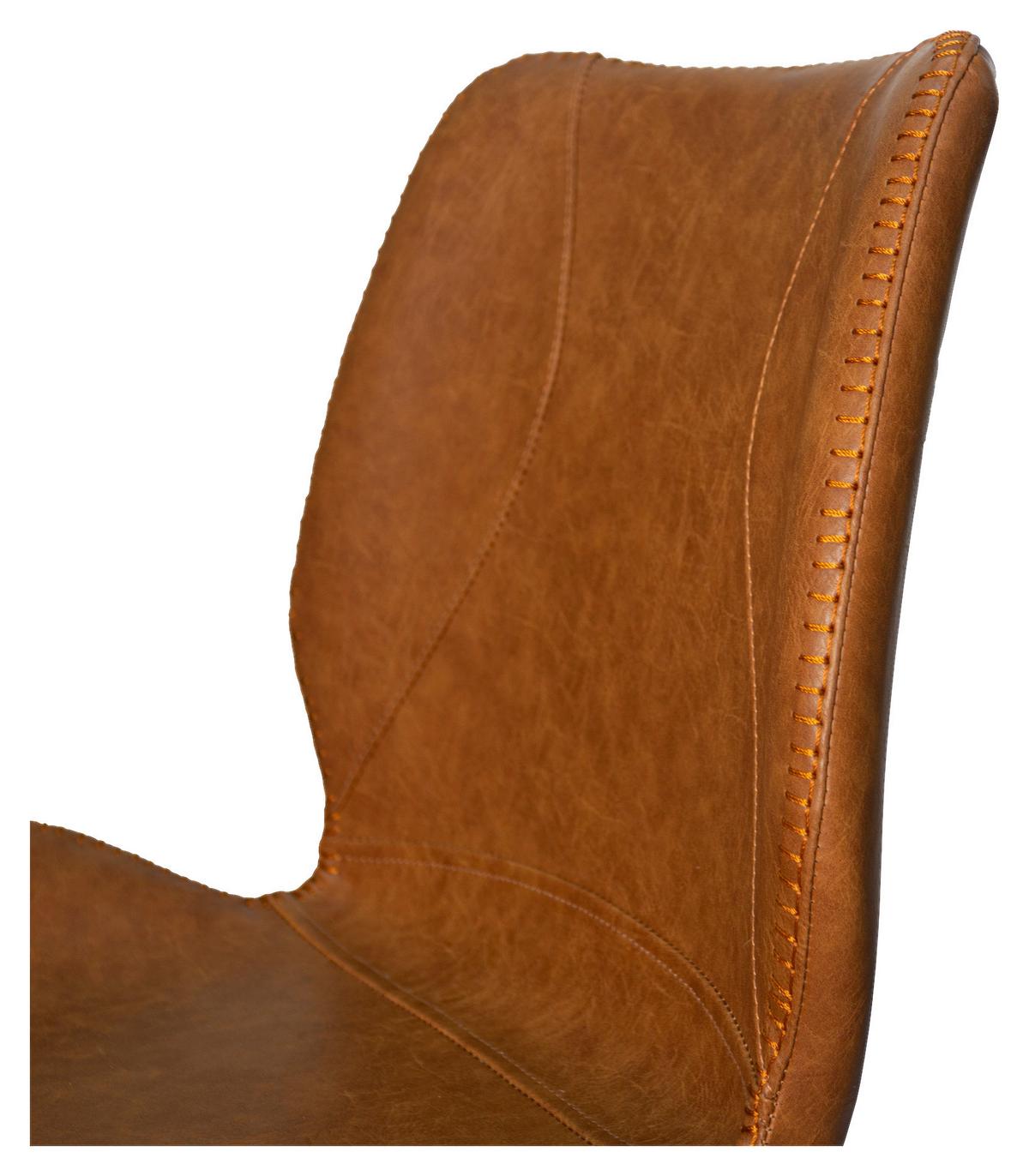 Barhocker-Set Barron - Cognac/Schwarz, KONVENTIONELL, Kunststoff/Textil (47/99/55cm) - MID.YOU