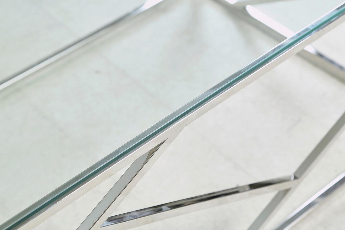 Couchtisch Silberfarben L: 120 Cm - Klar/Silberfarben, Design, Glas/Metall (120/60/45cm) - Livetastic