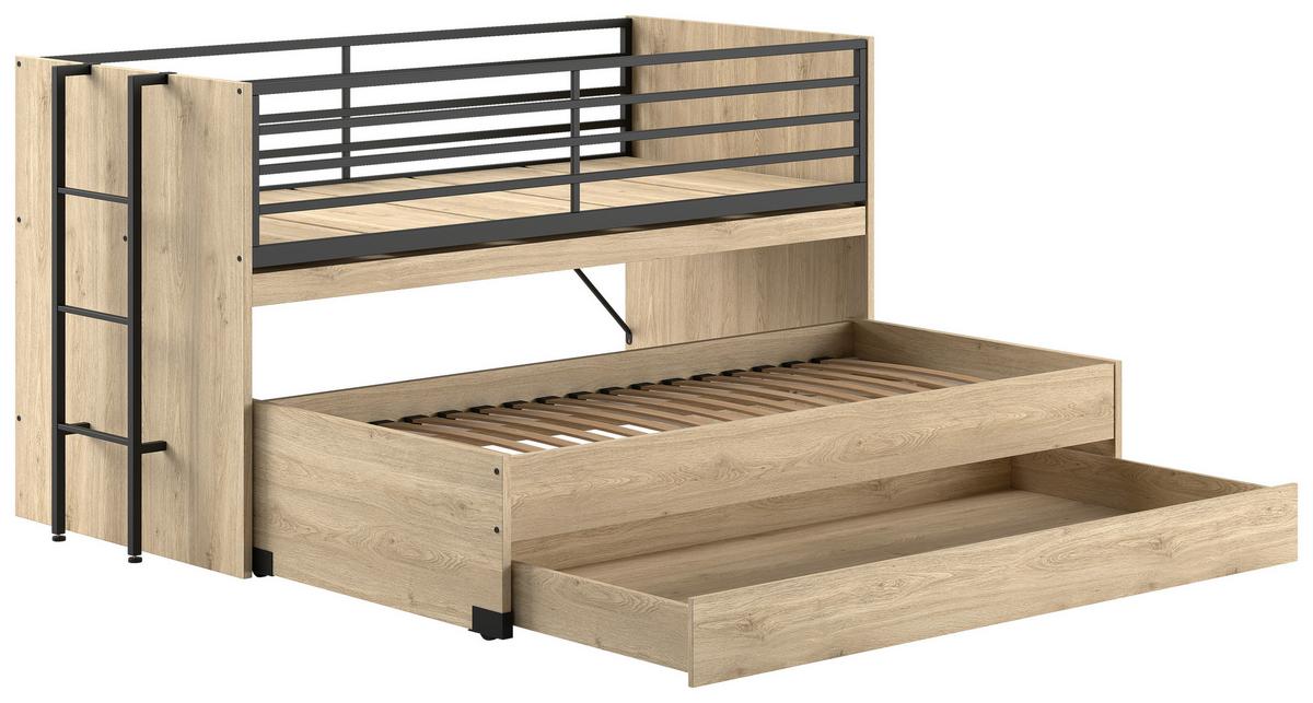 Hochbett Sam - Eichefarben, MODERN, Holzwerkstoff (90/200cm) - MID.YOU