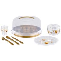 Partyset Dennis - Transparent/Goldfarben, KONVENTIONELL, Kunststoff - James Wood