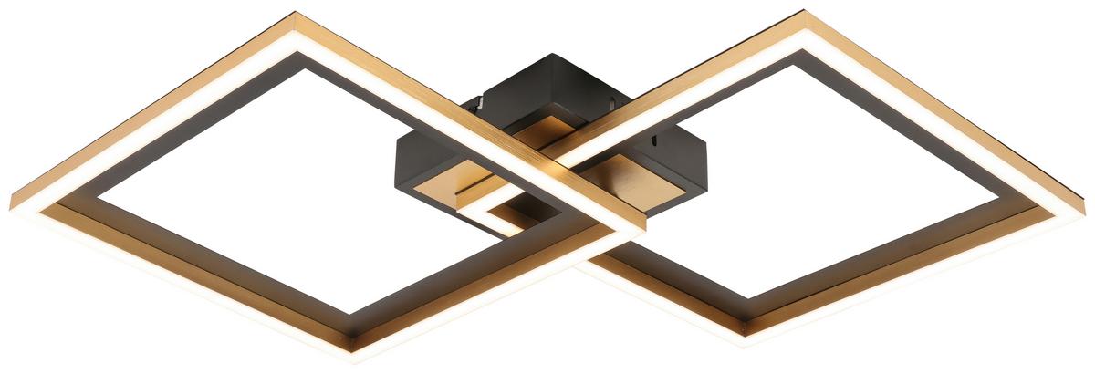 Led-deckenleuchte Arlinda L: 72 Cm Mit Montageanleitung - Goldfarben/Schwarz, Design, Kunststoff/Metall (72/42/7cm) - Luca Bessoni