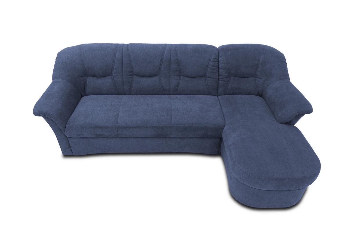 Ecksofa mit Schlaffunktion Sarafina Dunkelblau 232x146 cm - Schwarz/Dunkelblau, KONVENTIONELL, Textil (232/146cm) - MID.YOU