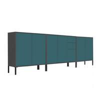 Sideboard Mailand Anthrazit/Petrol B: 263,5cm - Anthrazit/Petrol, MODERN, Holzwerkstoff (263,5/86/33cm) - MID.YOU