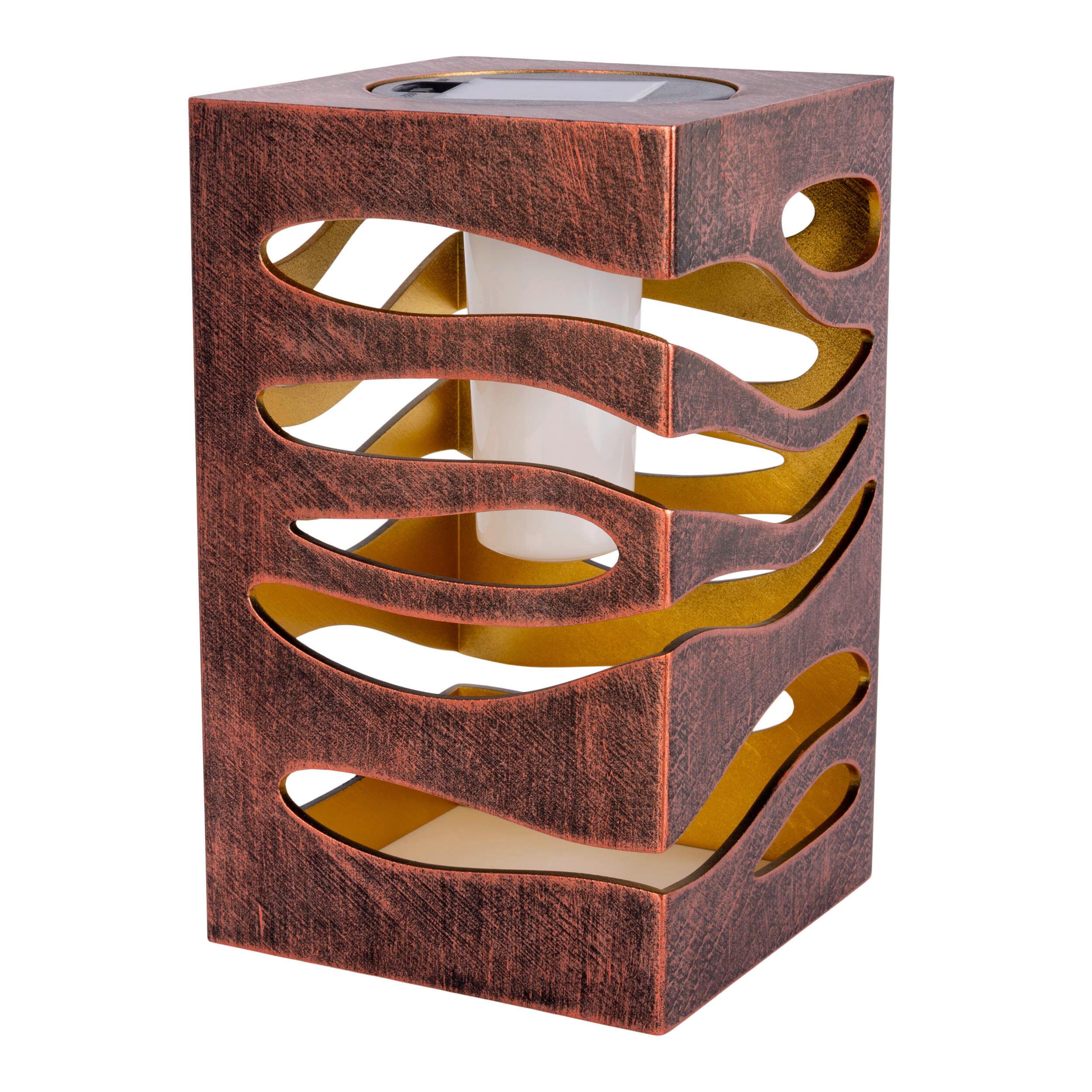SOLARLEUCHTE 5327258 HILDA - Hellbraun/Graubraun, Natur, Kunststoff (12.3/12.3/20cm) - Näve