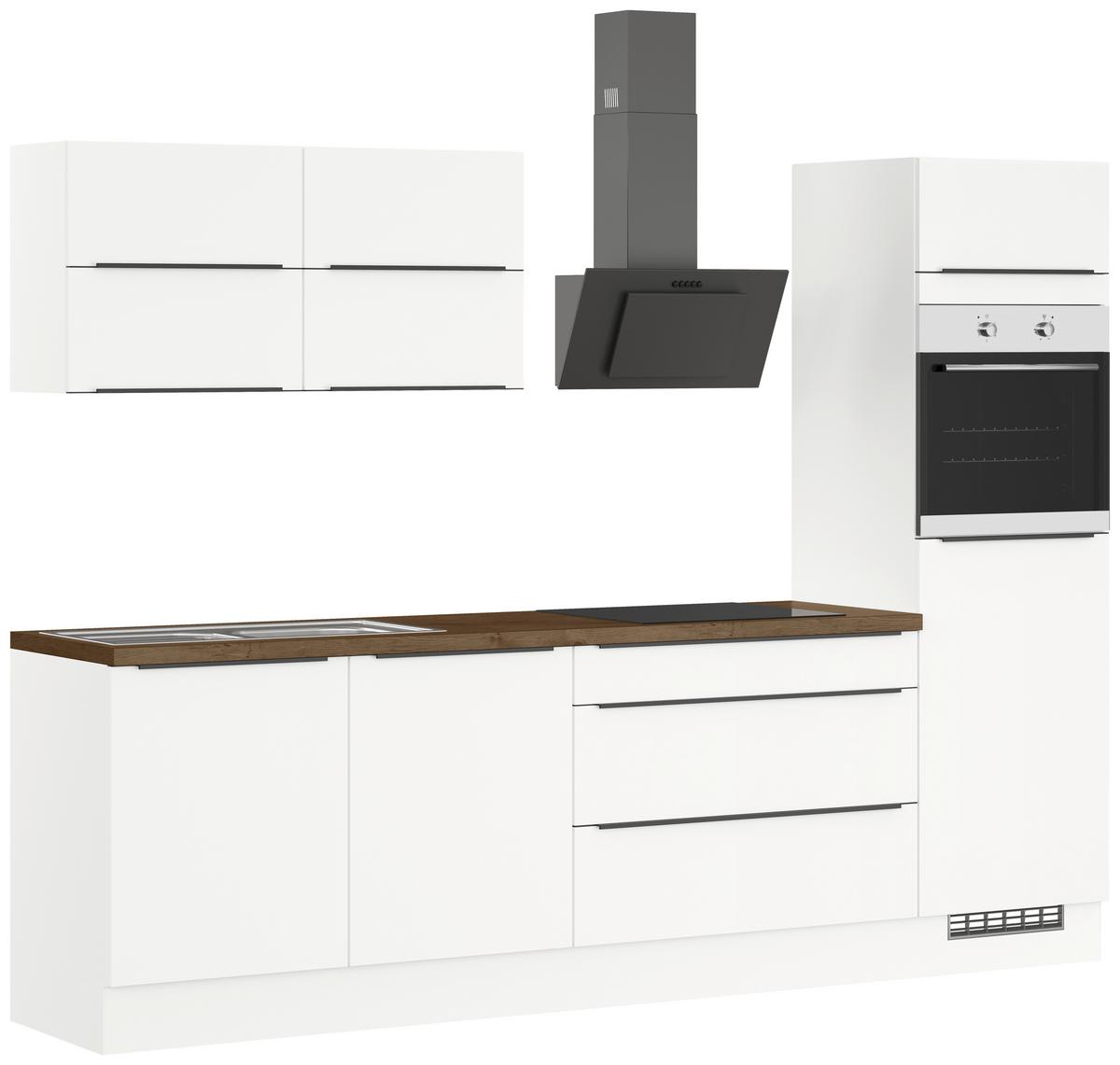Küchenblock Ip315 Weiß B: 280 cm - Eichefarben/Weiß, Trend, Holzwerkstoff (280cm) - Impuls