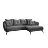 Ecksofa Baggio Mit Kissen Textil Grau - Schwarz/Grau, MODERN, Holz/Textil (277/94/162cm) - Livetastic