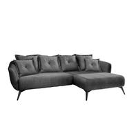 Ecksofa Baggio Mit Kissen Textil Grau - Schwarz/Grau, MODERN, Holz/Textil (277/94/162cm) - Livetastic