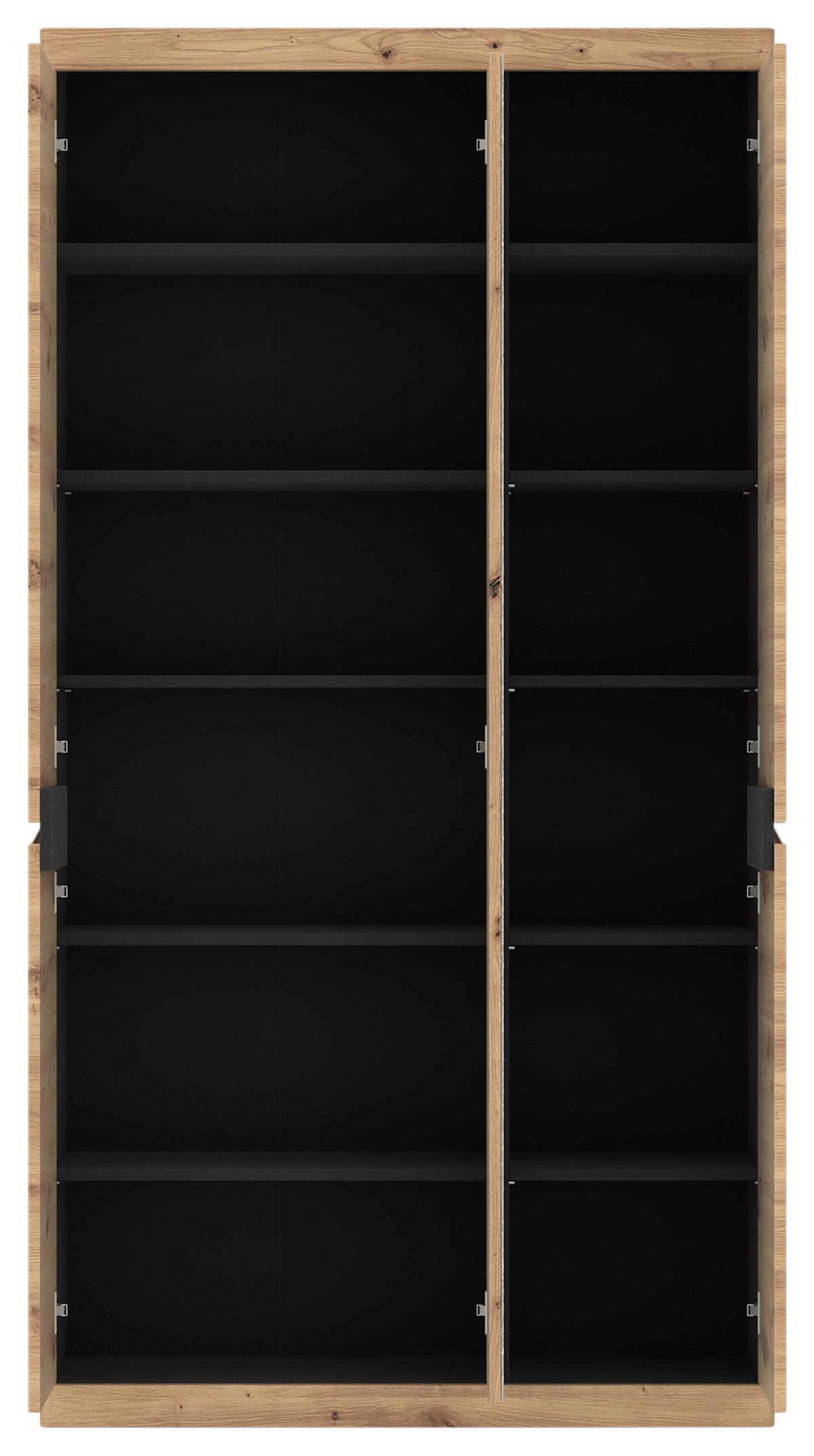 Garderobenschrank Turino Eiche Artisan/Anthrazitb:103cm - Anthrazit/Eiche Artisan, Trend, Glas/Holzwerkstoff (103/196,5/39,9cm)