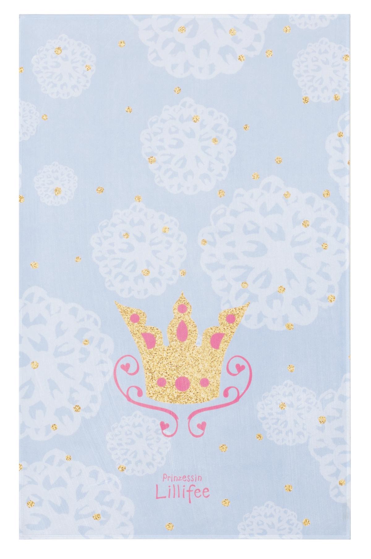Kinderteppich Krone Blau Prinzessin Lillifee 100x160 cm - Blau/Pink, Trend, Textil (100/160cm)