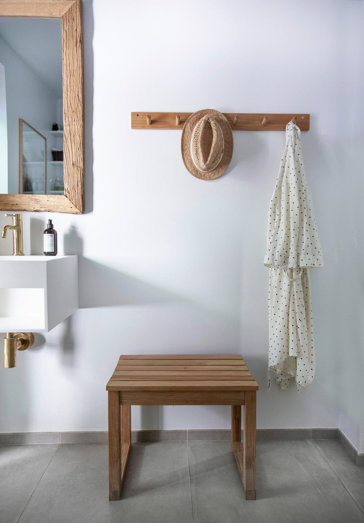 Hocker Vega Garten - Naturfarben, Design, Holz (55/43/40cm) - MID.YOU