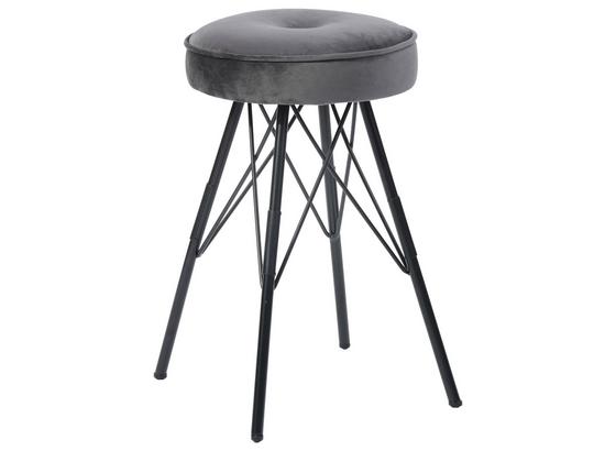 Hocker Kira Grau - Schwarz/Grau, MODERN, Textil/Metall (30/51/30cm) Hocker Kira Grau - Schwarz/Grau, MODERN, Textil/Metall (30/51/30cm)