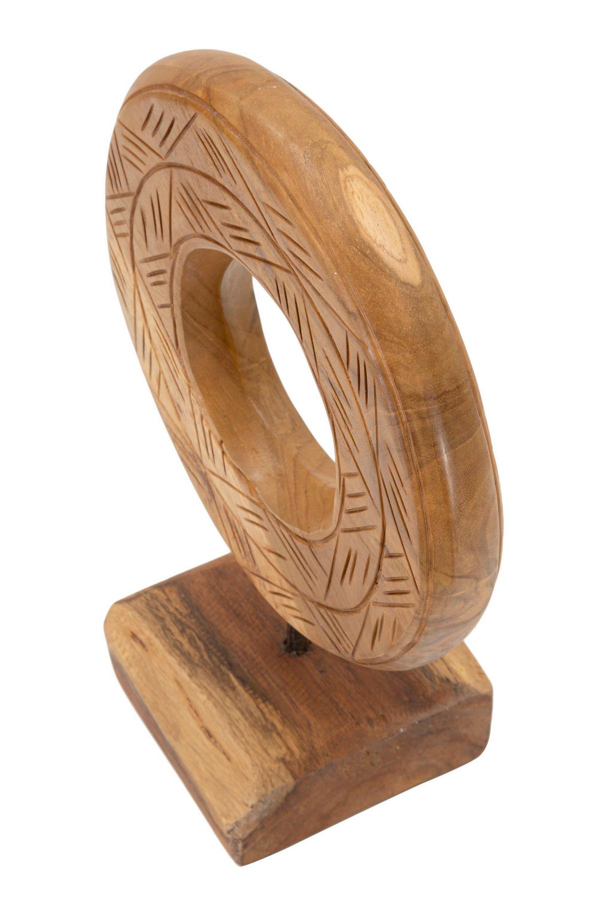 Skulptur Doeat Teak, Braun B: 20 cm - Braun, Basics, Holz (20/28/10cm)