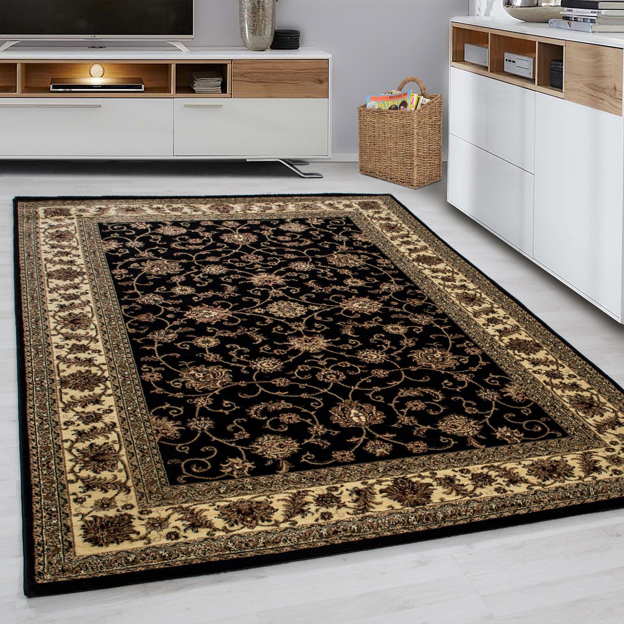 Orientalischer Webteppich Schwarz Marrakesh 160x230 cm - Schwarz, KONVENTIONELL, Textil (160/230cm)